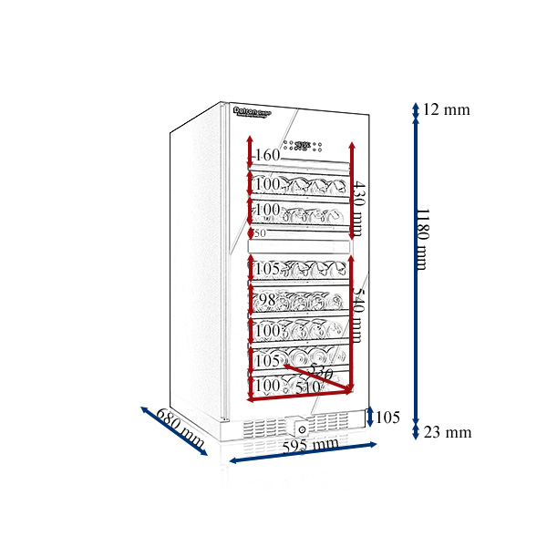 small Wine Cooler 94 bottles - Piccola Cantinetta Vino 94 bottiglie - Kein Weinkühlschrank 94 Flaschen
