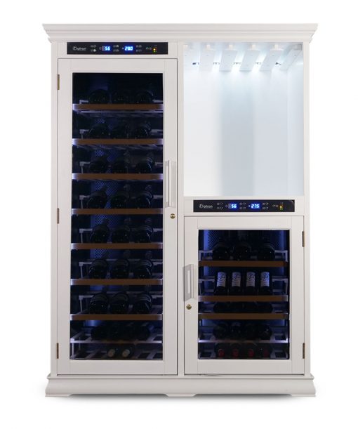 Wooden Wine Refrigerator, 154-208 bottles, racks for wine glasses