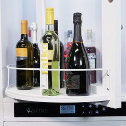 Weinkühlschrank aus Holz mit Weinglasregal und drehbarem Flaschenhalter