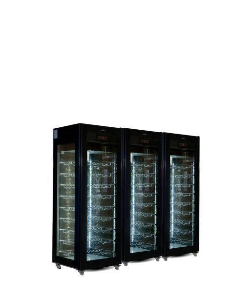 Refrigerated Wine Display 243 bottles, exposure on four sides, curved glass